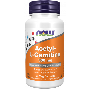 NOW Acetyl-L-Carnitine 500 mg 50 Kapseln