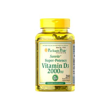 Puritan's Pride Vitamin D3 2000 IE 200 Softgels 17618