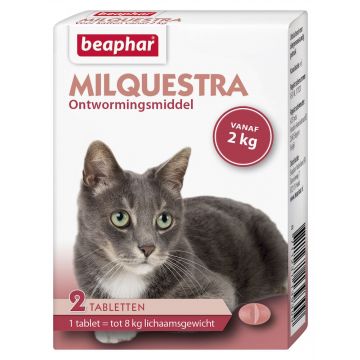 Beaphar Milquestra Wurm Tabletten für Katzen 2 Tabletten ab 2 kg