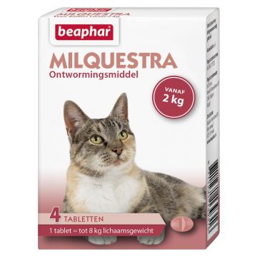 Beaphar Milquestra Wurm Tabletten für Katzen 4 tabletten ab 2 kg