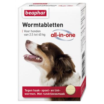 Beaphar Wurm-Tabletten All-in-One 2,5 - 40 kg 4 Tabletten