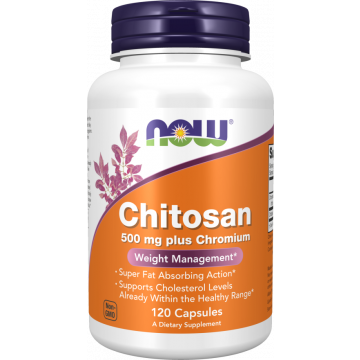 NOW Chitosan 500 mg plus Chrom 120 Kapseln