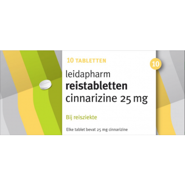 Leidapharm reistabletten cinnarizine 25 mg 10 tabletten