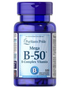 Puritan's Pride Mega B-50 B-Complex Vitamin 100 Caplets 583