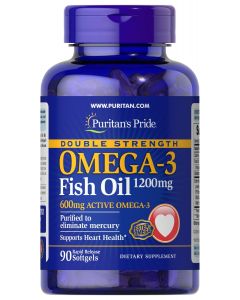 Puritan's Pride Omega 3 fish oil 1200 mg 90 Softgels 17131