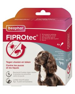 Beaphar Fiprotec für Hunde gegen Zecken und Flöhe 10-20 kg 4 x 1,34 ml Pipetten