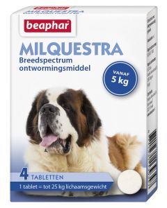 Beaphar Milquestra worm Tabletten Hund 4 Tabletten von 5 kg