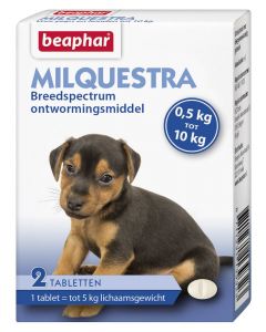 Beaphar Milquestra Wurm Tabletten kleiner Hund / Welpe 2 Tabletten