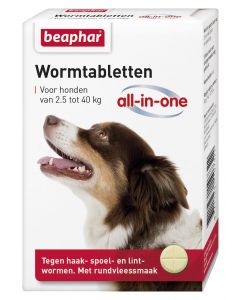 Beaphar Wurm-Tabletten All-in-One 2,5 - 40 kg 4 Tabletten