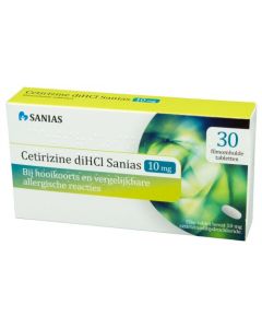 Sanias Cetirizine 10 mg 30 Tabletten gegen Heuschnupfen